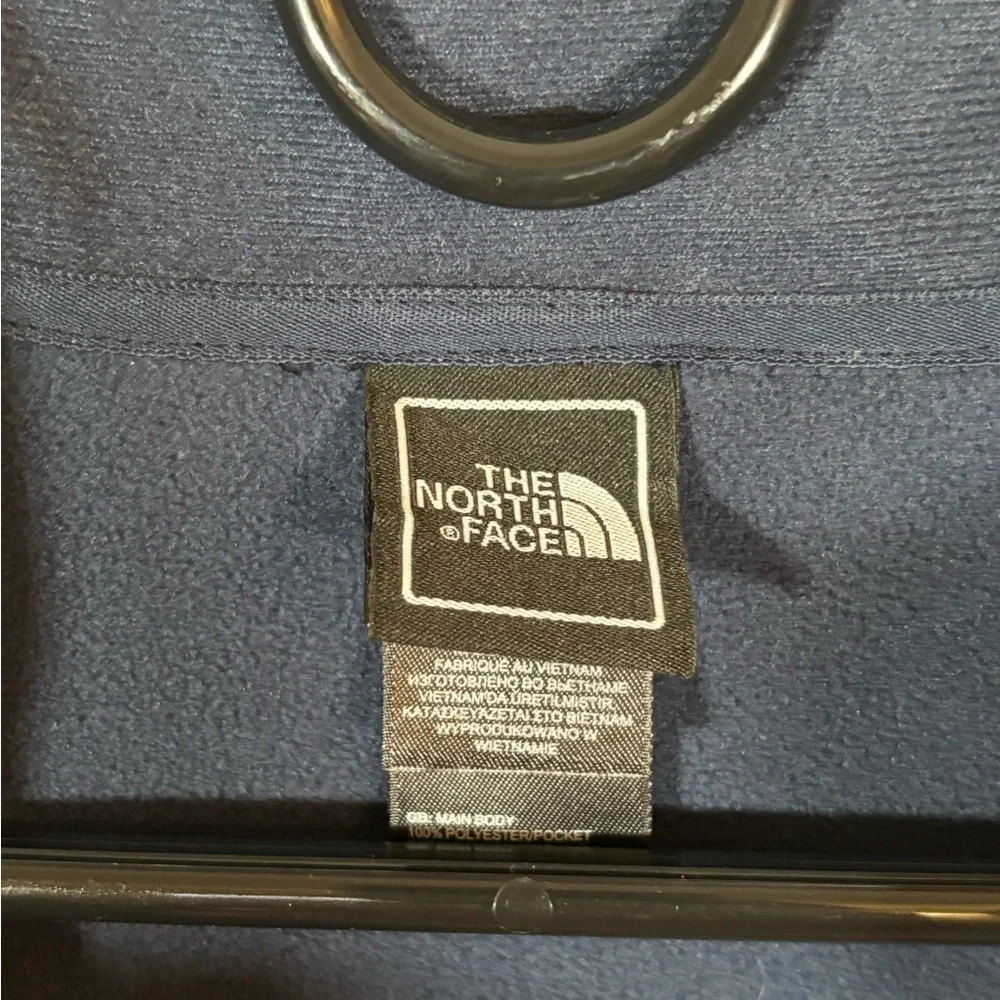 The North Face Men's Navy Jacket with Yellow Zipper